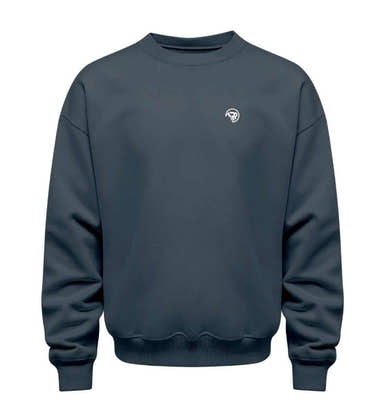 Rad&Rucksack Style Pullover Blaugrau (India Ink Grey) – Produktbild (350 g/m² Bio-Baumwolle) von Rad&Rucksack