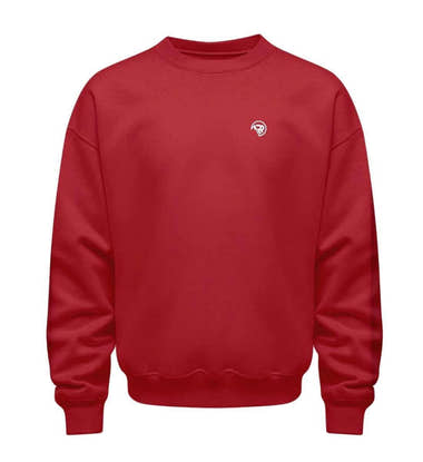 Rad&Rucksack Style Pullover Rot – Produktbild (350 g/m² Bio-Baumwolle) von Rad&Rucksack