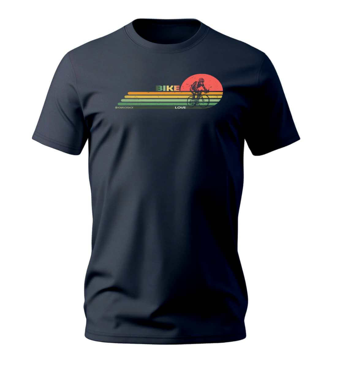 Rennrad T-Shirt Herren Dunkelblau (French Navy) – Produktbild (100% Bio-Baumwolle) von Rad&Rucksack
