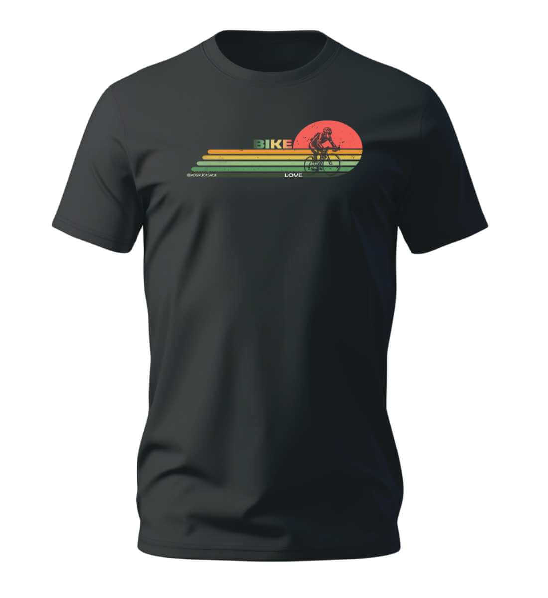 Rennrad T-Shirt Herren Schwarz – Produktbild (100% Bio-Baumwolle) von Rad&Rucksack
