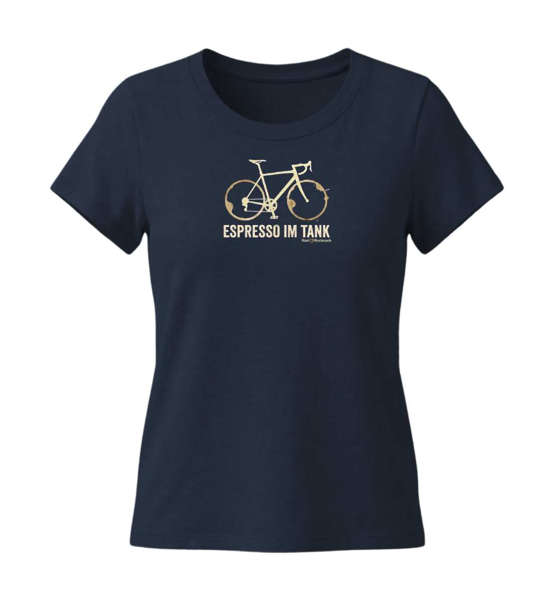 Rennrad & Kaffee | Damen Premium Organic T-Shirt (Fitted) in French Navy von Rad&Rucksack