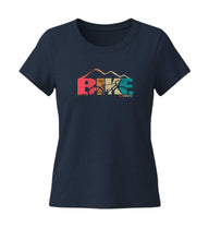 Rennrad Love T-Shirt Damen Dunkelblau (French Navy) – Produktbild (155 g/m² Bio-Baumwolle, tailliert) von Rad&Rucksack