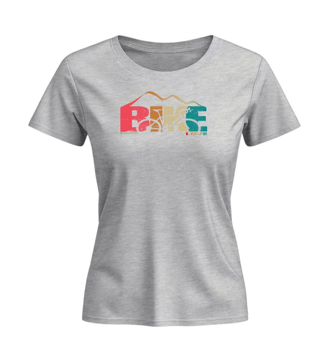 Rennrad Love | Damen Premium Organic T-Shirt (Fitted) in Heather Grey von Rad&Rucksack