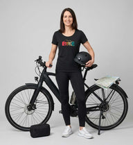 Rennrad Love T-Shirt Damen – Modelbild (155 g/m² Bio-Baumwolle, tailliert) von Rad&Rucksack