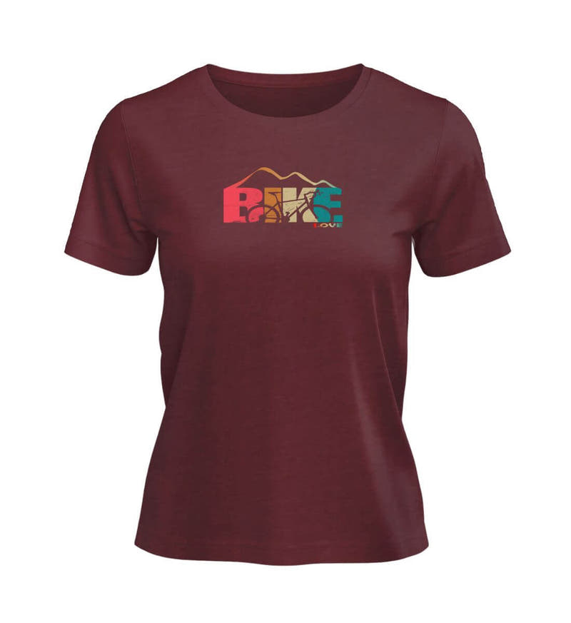 Rennrad Love | Damen Premium Organic T-Shirt in Burgundy von Rad&Rucksack