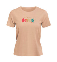 Rennrad Love T-Shirt Damen Pfirsich-Rosa (Fraiche Peche) – Produktbild (100% Bio-Baumwolle) von Rad&Rucksack
