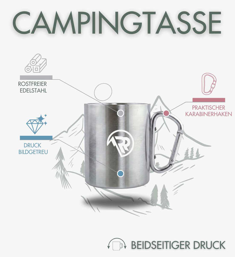 Rennrad Love | Edelstahltasse mit Karabinergriff von Rad&Rucksack - weitere Modelansicht 2