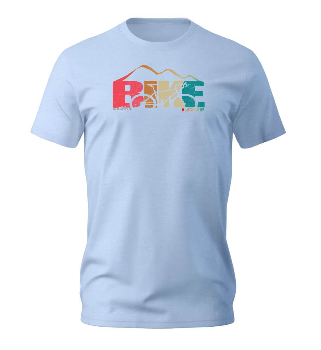 Rennrad Love T-Shirt Herren Mittelblau (Blue Soul) – Produktbild (100% Bio-Baumwolle) von Rad&Rucksack