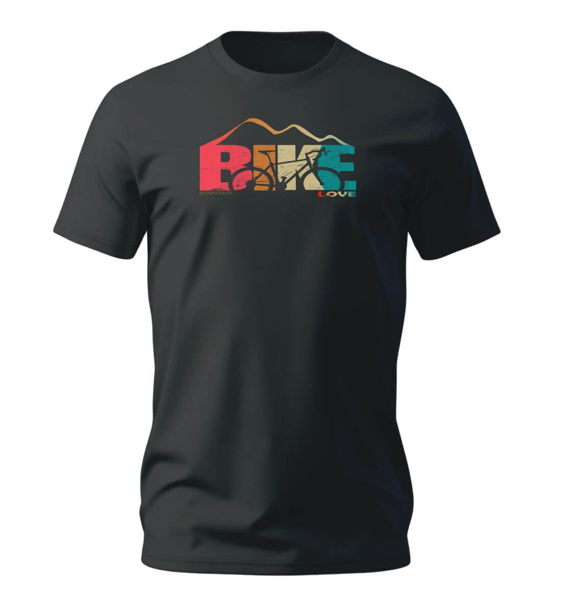 Rennrad Love T-Shirt Herren Schwarz – Produktbild (100% Bio-Baumwolle) von Rad&Rucksack
