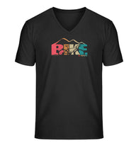 Outdoor V-Neck T-Shirt Rennrad Love Herren in Schwarz – Produktbild (100% Bio-Baumwolle) von Rad&Rucksack