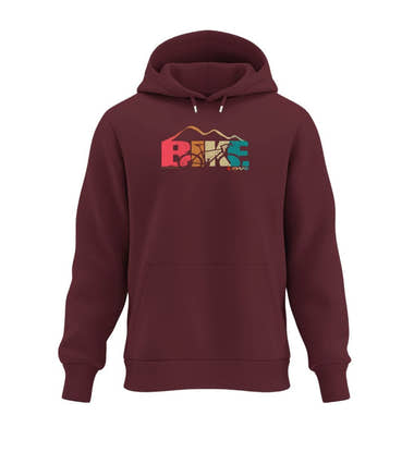 Rennrad Love Kapuzenpullover in Weinrot (Burgundy) – Produktbild (350 g/m² Bio-Baumwolle) von Rad&Rucksack