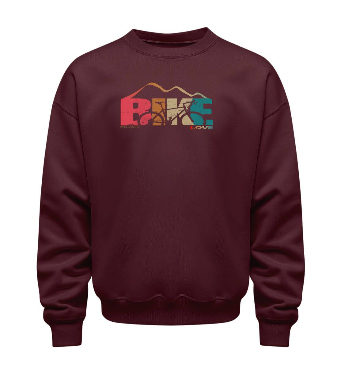 Rennrad Love | Unisex Organic Pullover in Burgundy von Rad&Rucksack