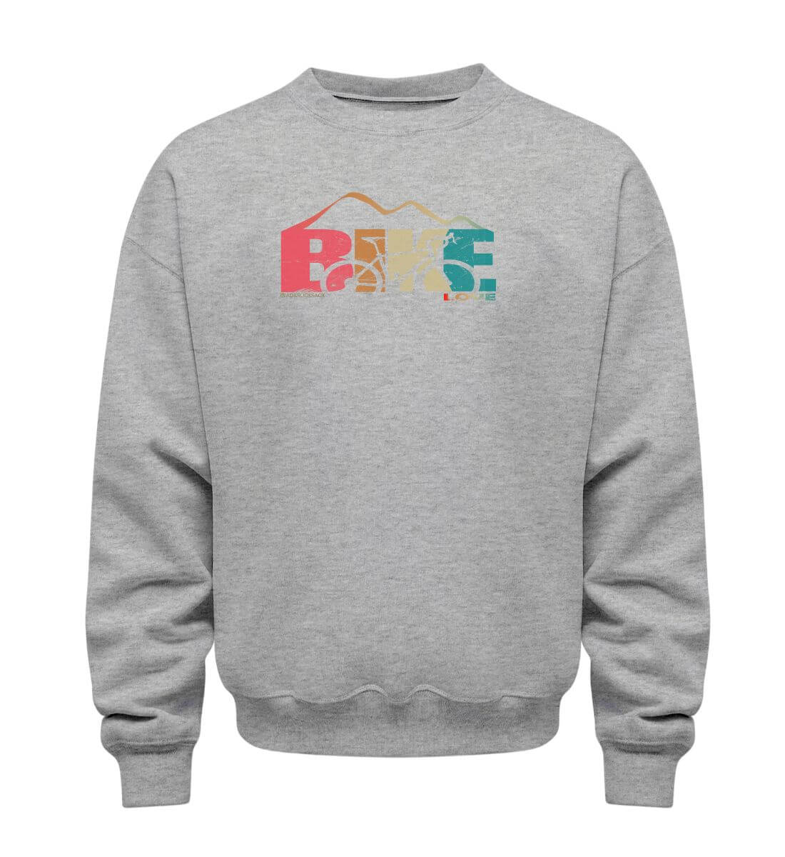 Rennrad Love | Unisex Organic Pullover in Heather Grey von Rad&Rucksack
