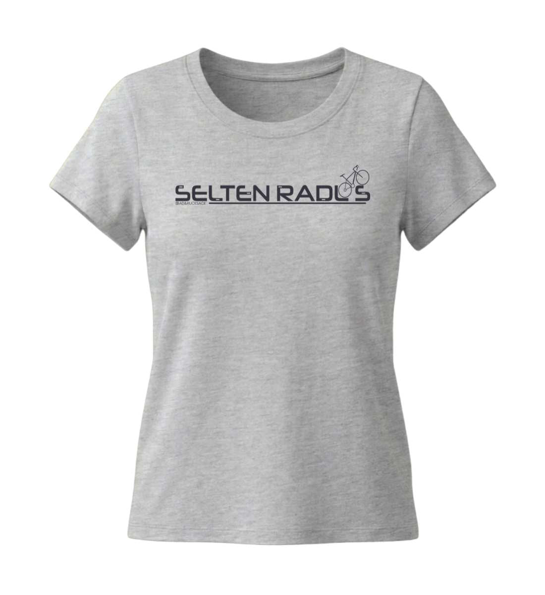 Selten-radlos | Damen Premium Organic T-Shirt (Fitted) in Heather Grey von Rad&Rucksack