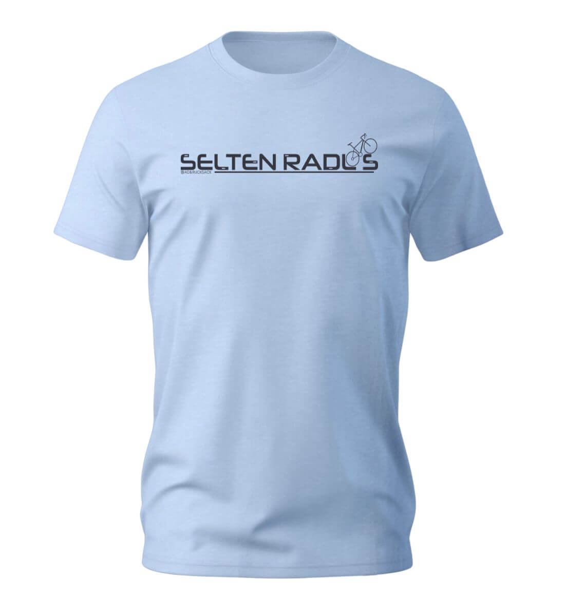 Outdoor T-Shirt Selten-Radlos Herren in Mittelblau (Blue Soul) – Produktbild (100% Bio-Baumwolle) von Rad&Rucksack