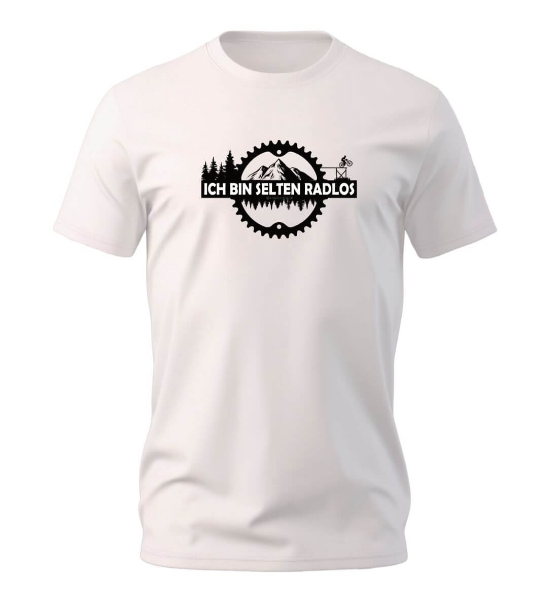 Selten Radlos T-Shirt Herren Weiß (White) – Produktbild (100% Bio-Baumwolle) von Rad&Rucksack