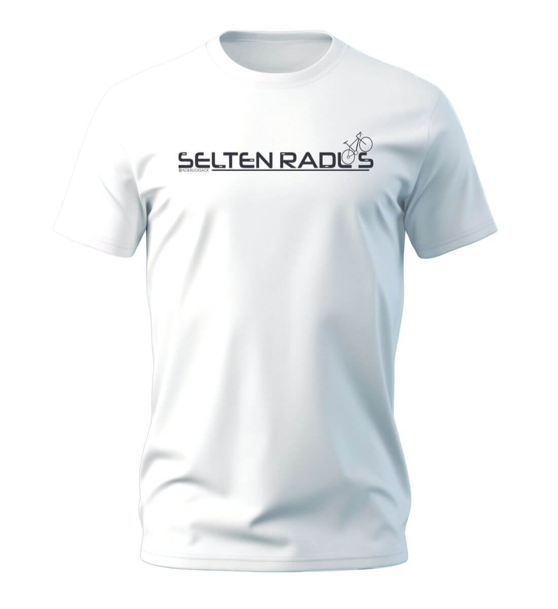Selten-Radlos T-Shirt Herren Weiß (White) – Produktbild (100% Bio-Baumwolle) von Rad&Rucksack