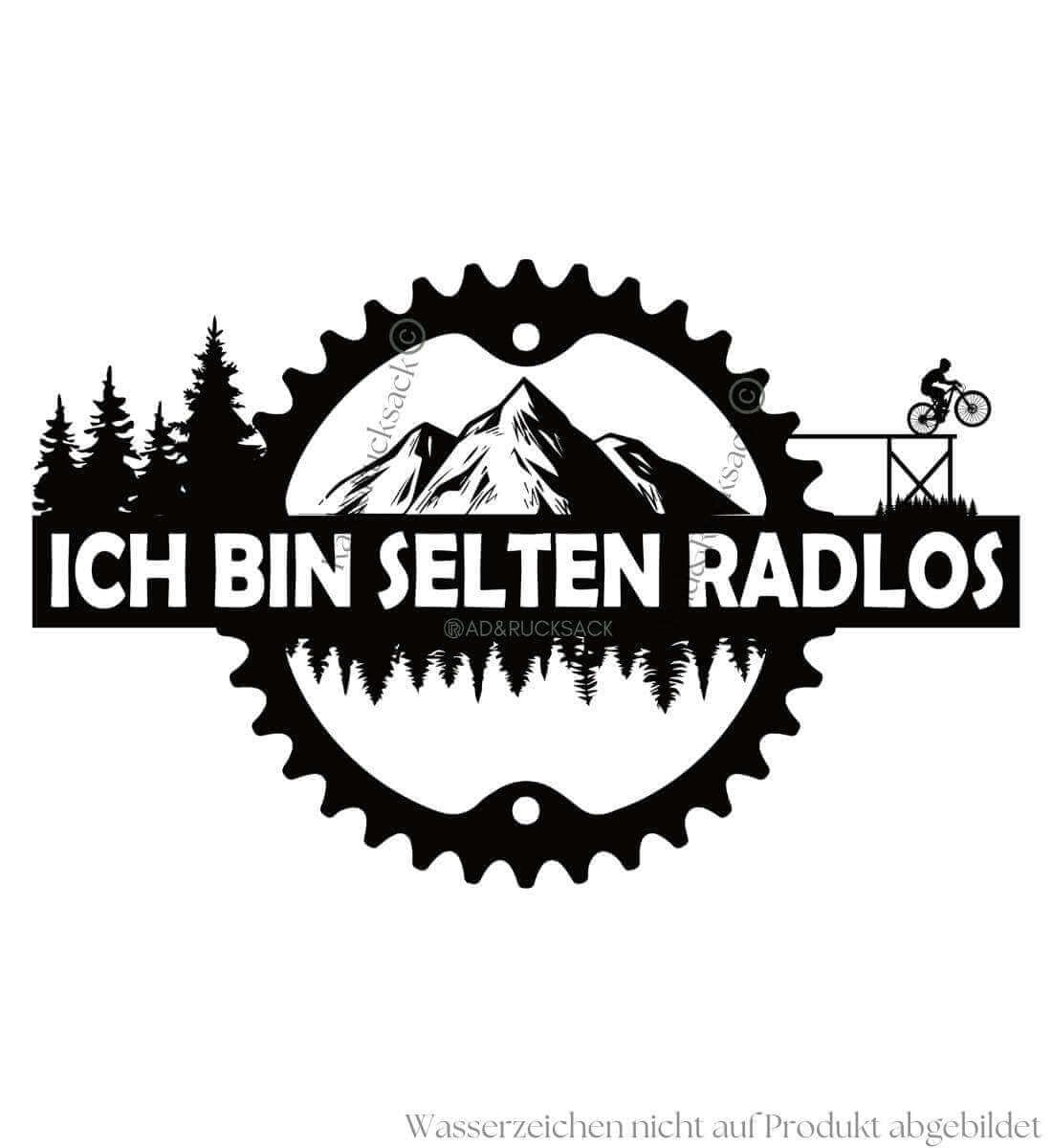 Geschenk Selten Radlos T-Shirt – Detailaufnahme (100% Bio-Baumwolle) von Rad&Rucksack