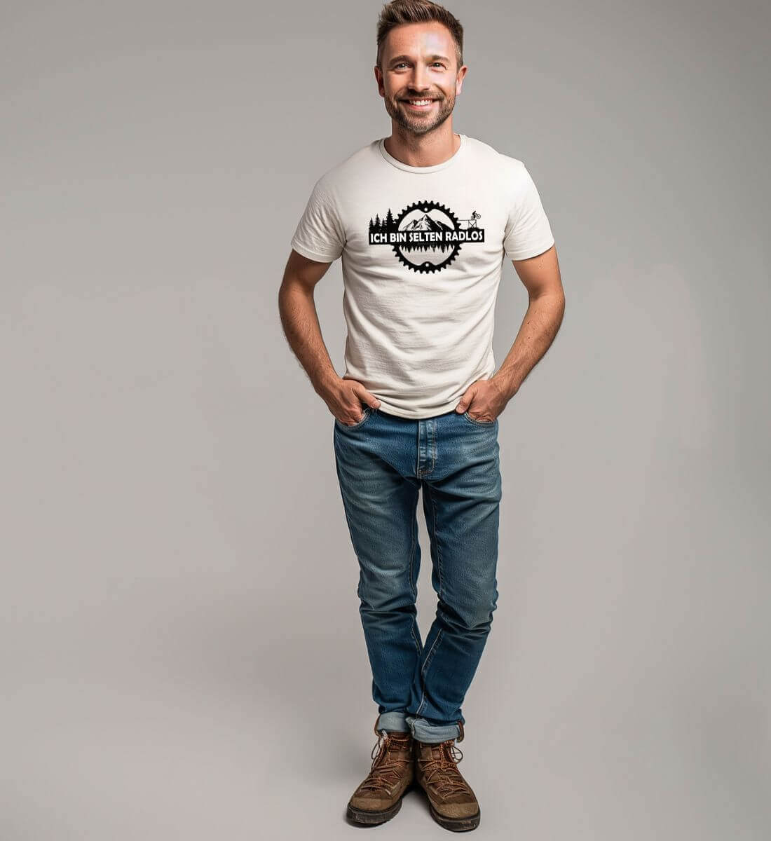 Selten radlos | Herren Premium Organic T-Shirt von Rad&Rucksack - weitere Modelansicht 2