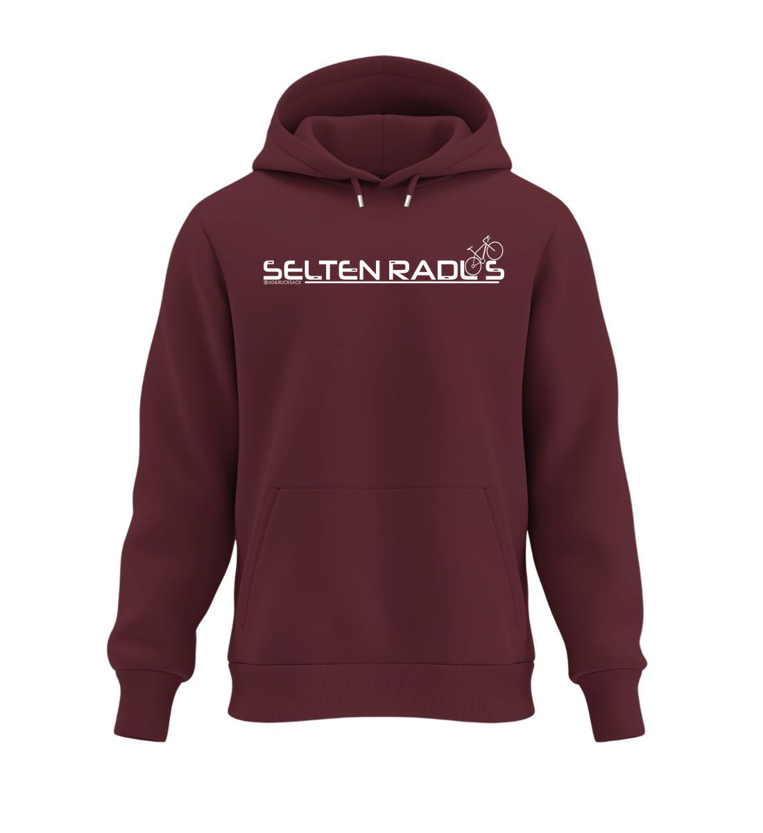 Selten-Radlos | Unisex Organic Hoodie in Burgundy von Rad&Rucksack