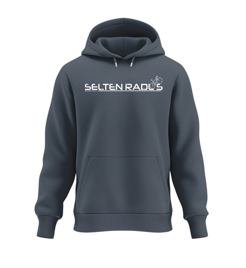 Selten-Radlos | Unisex Organic Hoodie in India Ink Grey von Rad&Rucksack