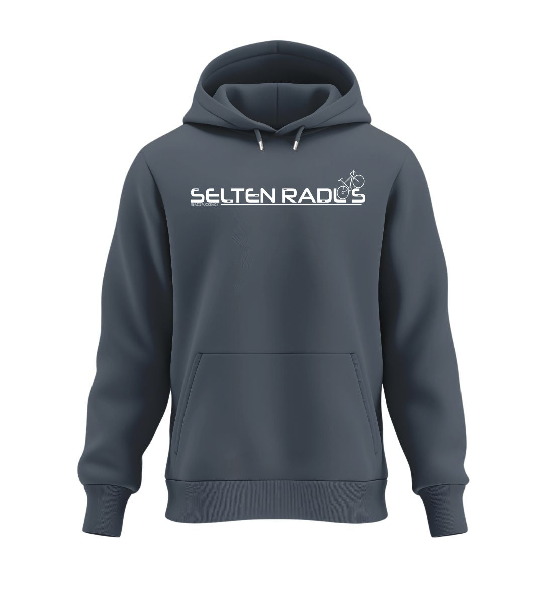 Selten-Radlos | Unisex Organic Hoodie in India Ink Grey von Rad&Rucksack