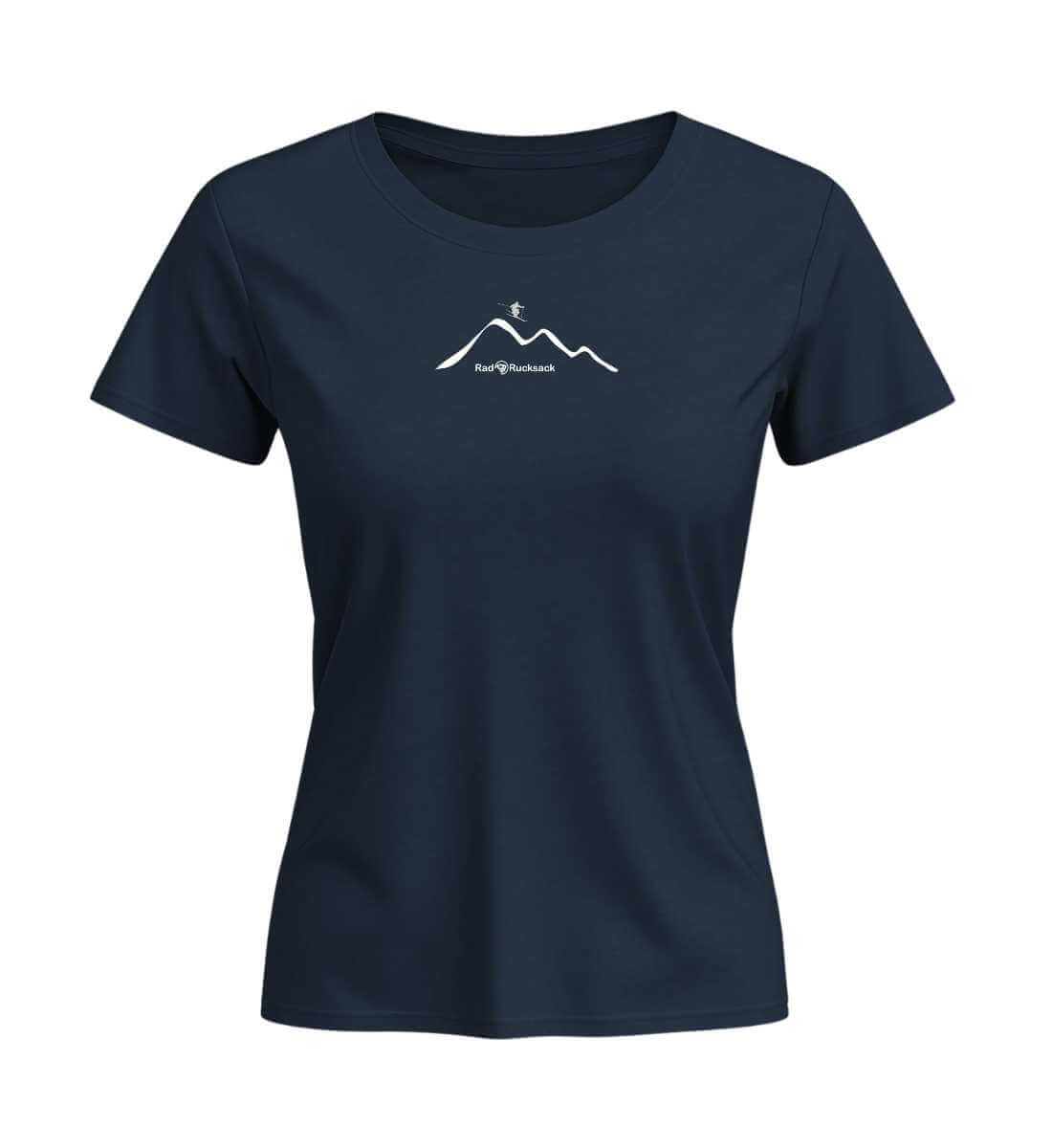 Ski Mountain | Damen Premium Organic T-Shirt in French Navy von Rad&Rucksack