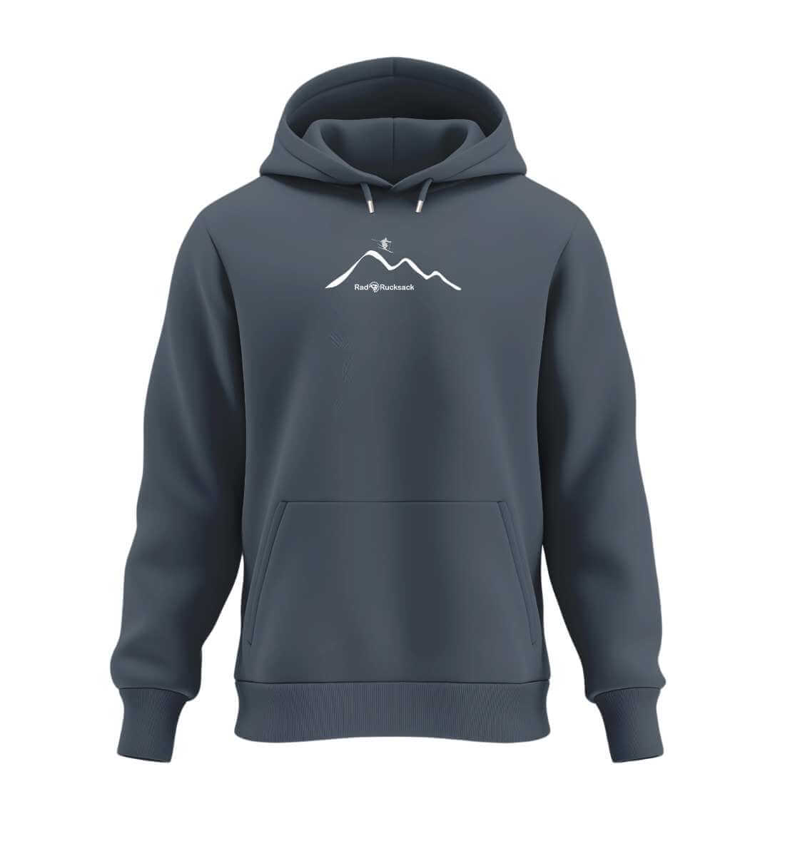 Ski Mountain | Unisex Organic Hoodie in India Ink Grey von Rad&Rucksack