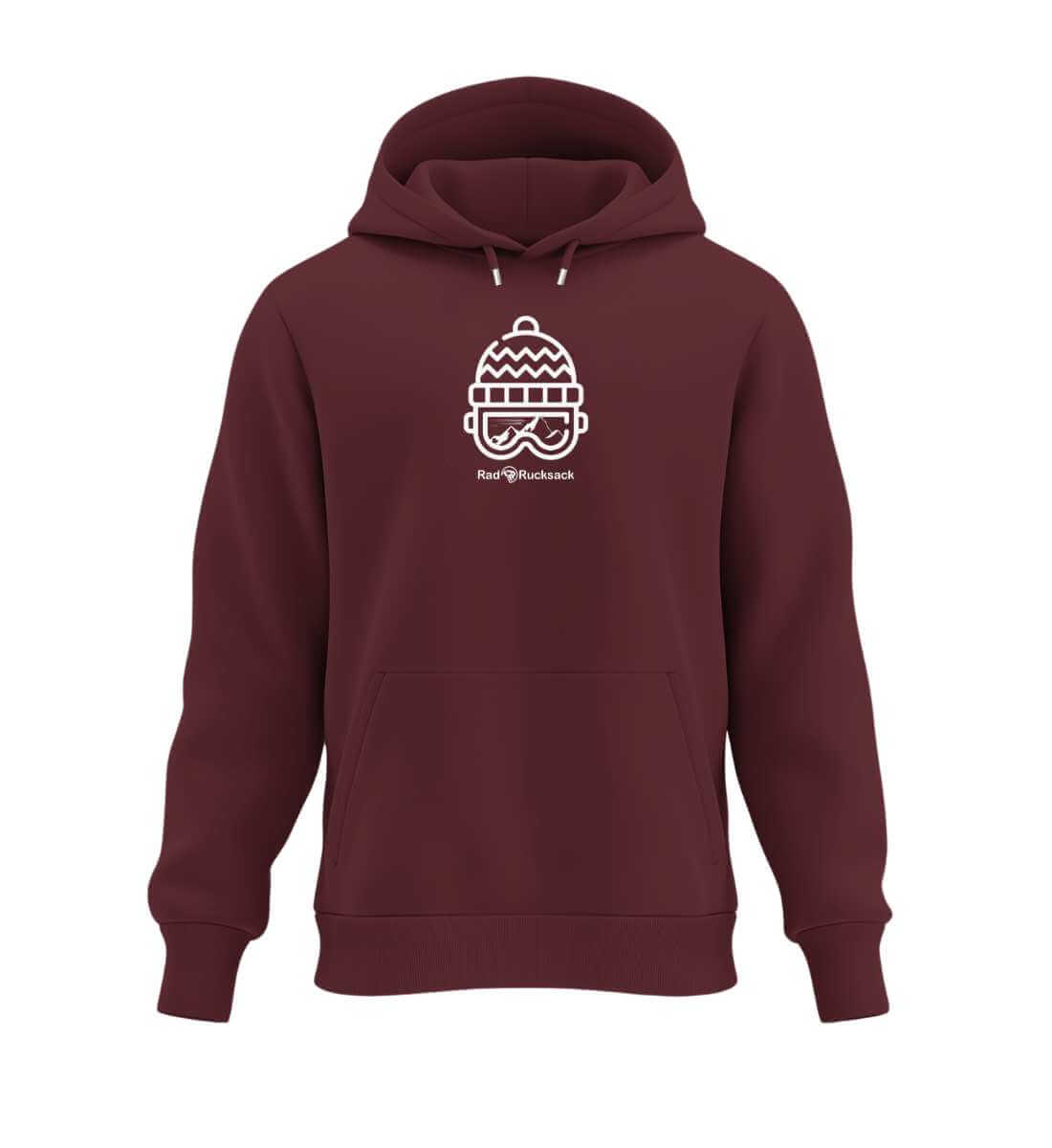 Ski Snowboard | Unisex Organic Hoodie in Burgundy von Rad&Rucksack