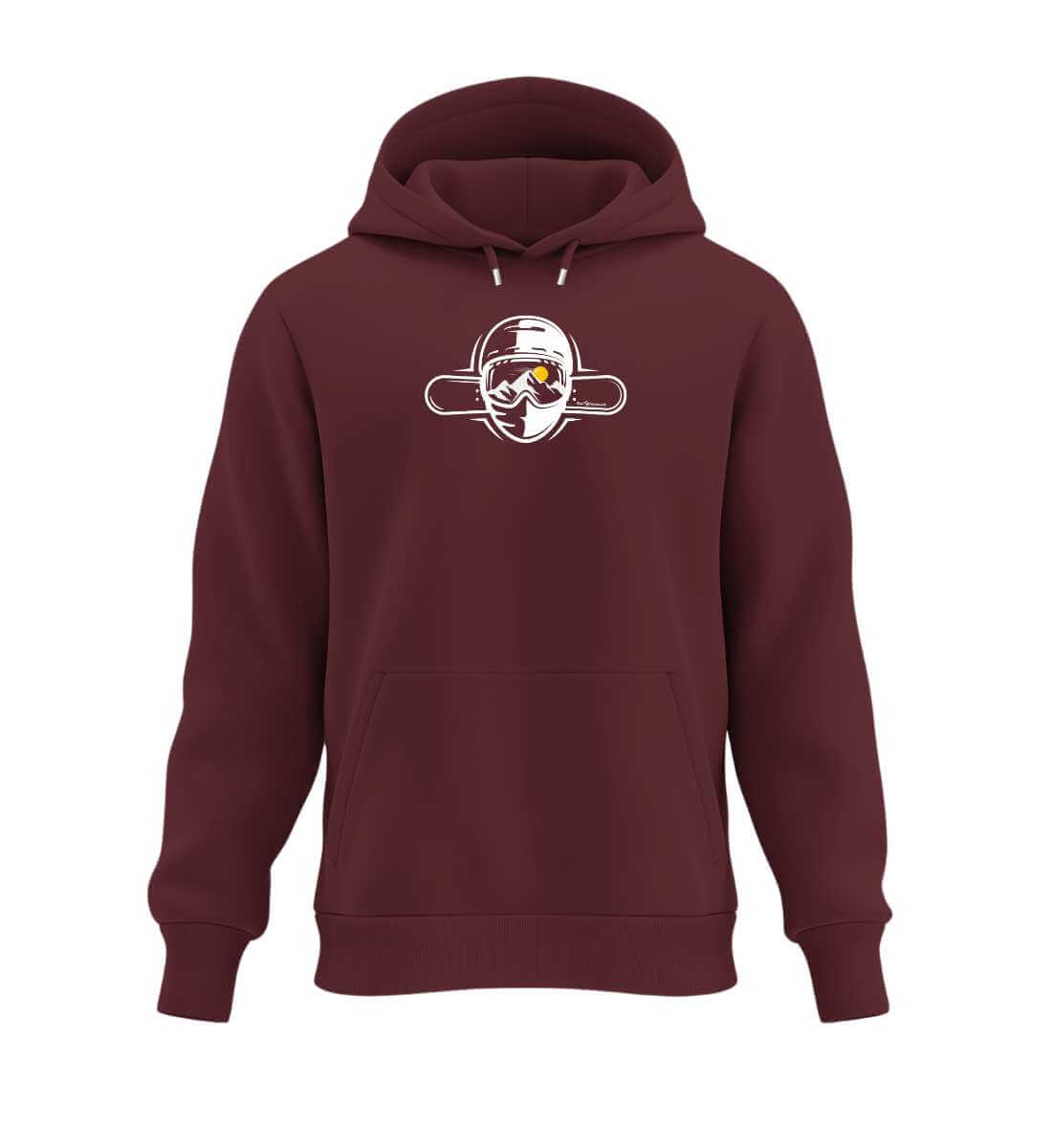 Snowboard | Unisex Organic Hoodie in Burgundy von Rad&Rucksack