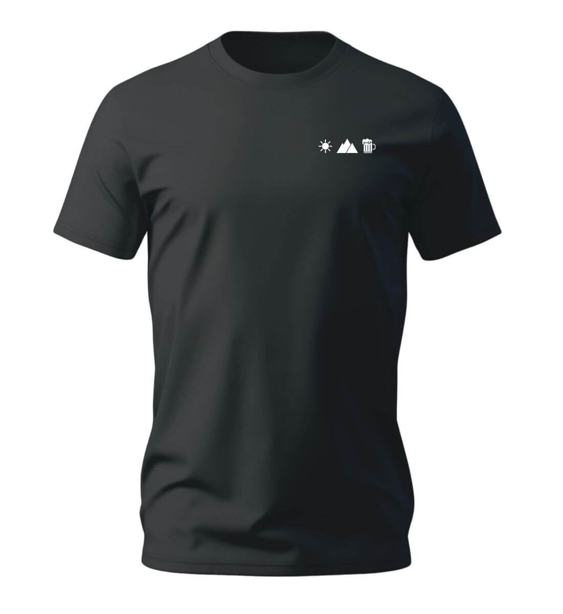 Sonne Berg Bier | Herren Premium Organic T-Shirt (Stick) in Schwarz von Rad&Rucksack