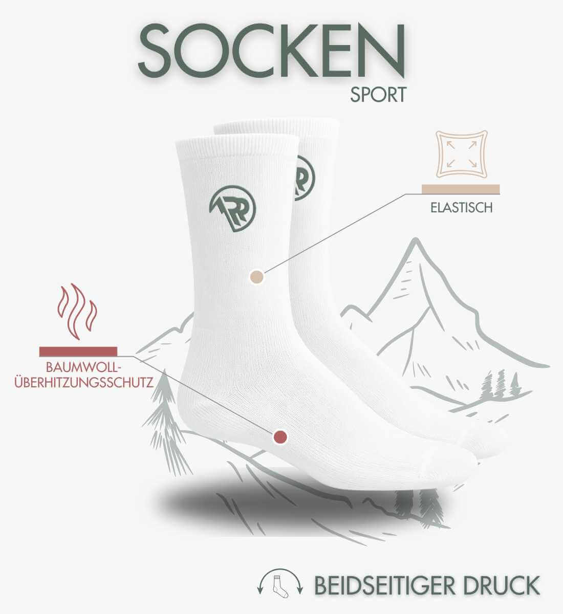 Sonne Berg Bier | Sport Socken von Rad&Rucksack - Detailansicht
