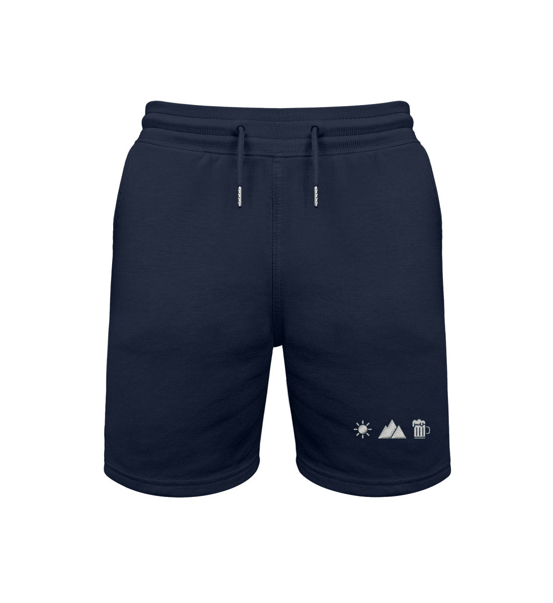Sonne Berg Bier  |  Unisex Organic Shorts in French Navy von Rad&Rucksack