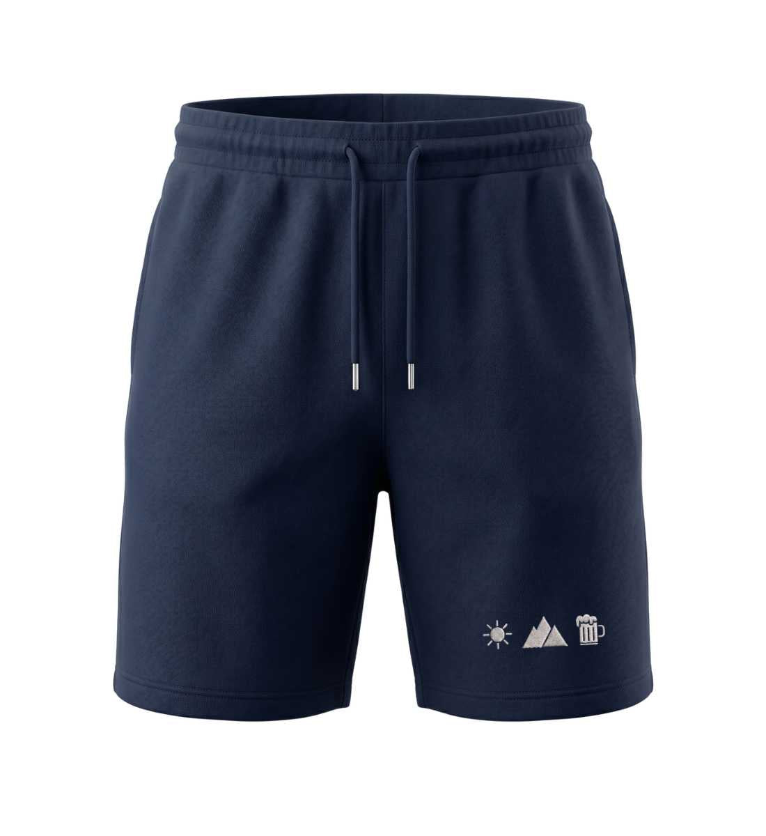 Sonne Berg Bier  |  Unisex Organic Shorts in French Navy von Rad&Rucksack