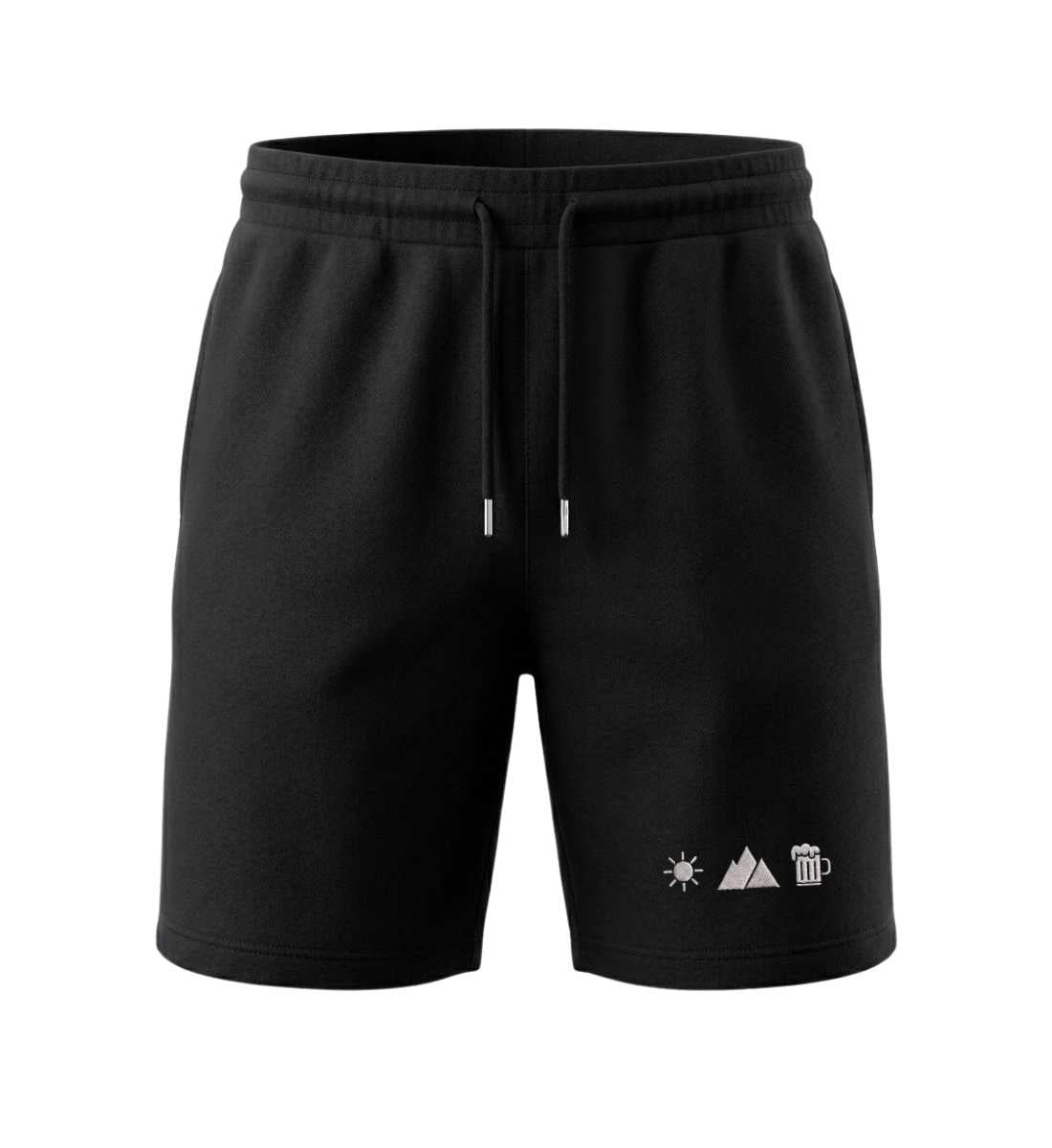 Sonne Berg Bier  |  Unisex Organic Shorts in Schwarz von Rad&Rucksack