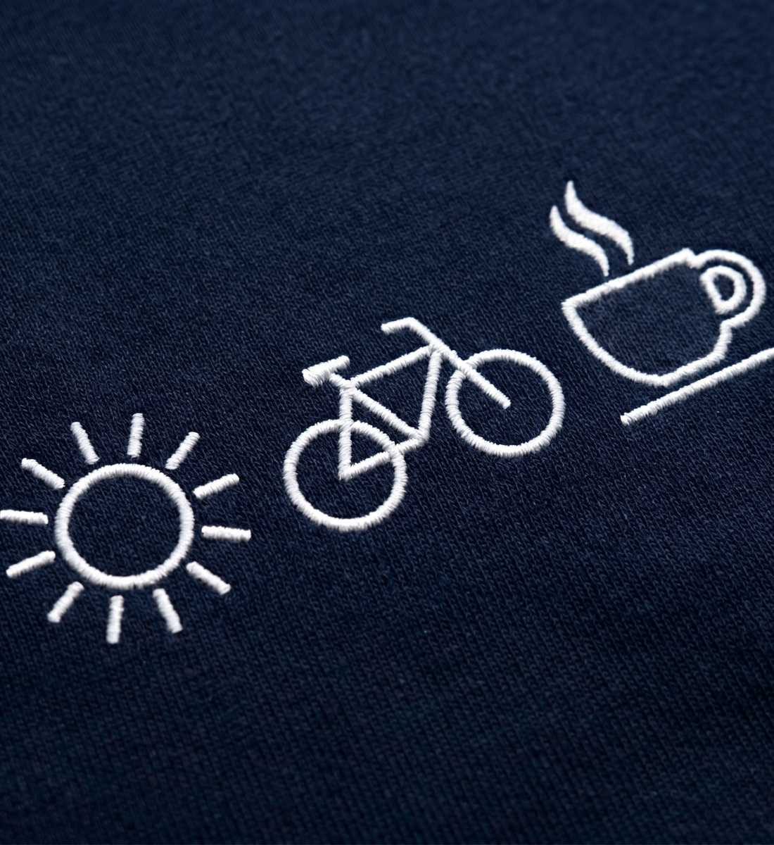 Sonne Bike Kaffee | Damen Premium Organic T-Shirt (Stick) von Rad&Rucksack - am Model präsentiert