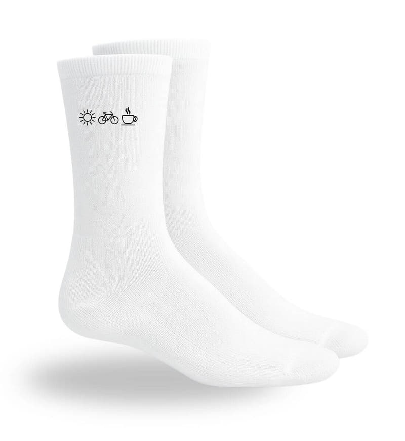 Sonne Bike Kaffee | Sport Socken von Rad&Rucksack - am Model präsentiert