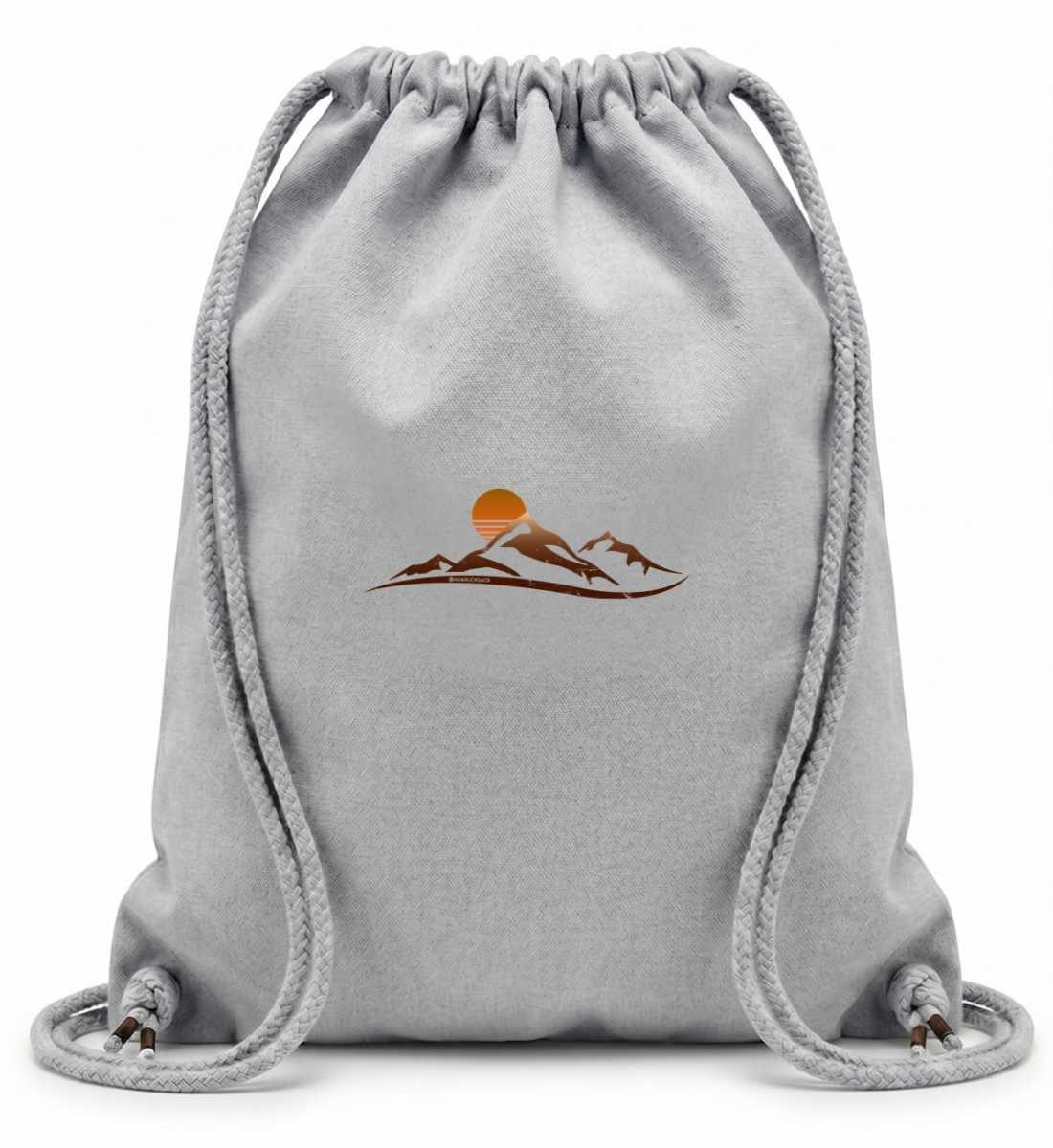 Sonnenuntergang Berg | Baumwoll Gymsac in Heather Grey von Rad&Rucksack
