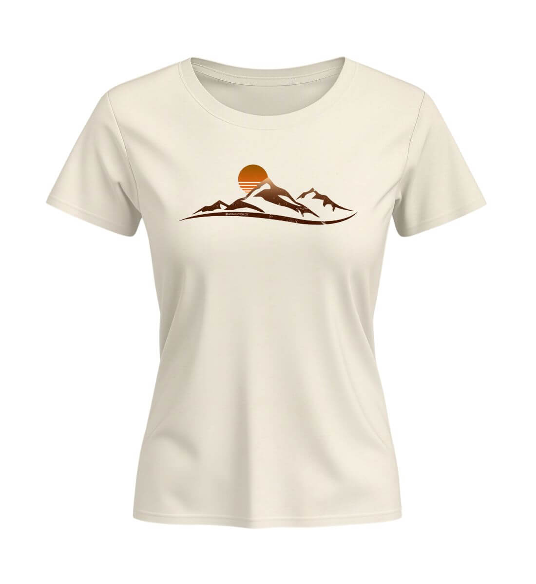 Sonnenuntergang Berg | Damen Premium Organic T-Shirt (Fitted) in Natural Raw von Rad&Rucksack
