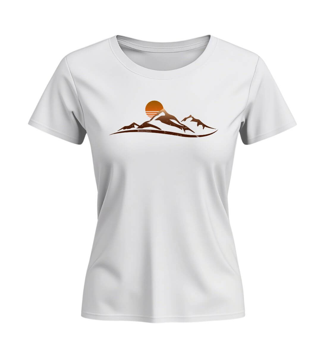 Sonnenuntergang Berg | Damen Premium Organic T-Shirt (Fitted) in White von Rad&Rucksack