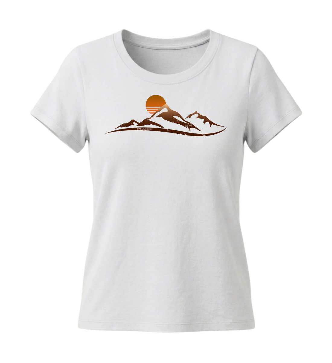 Sonnenuntergang Berg | Damen Premium Organic T-Shirt (Fitted) in White von Rad&Rucksack