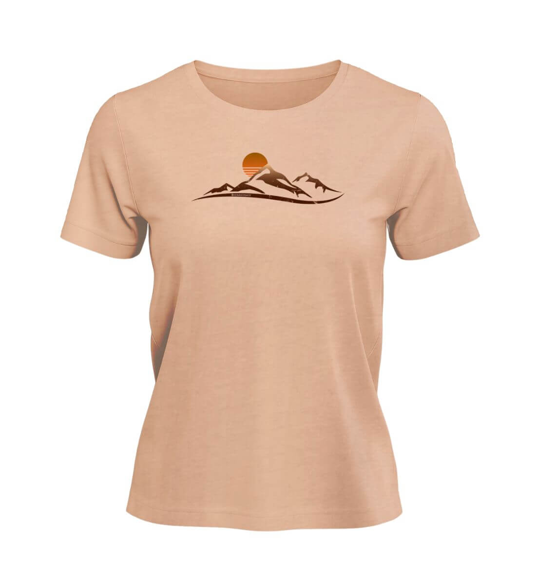 Sonnenuntergang Berg | Damen Premium Organic T-Shirt in Fraiche Peche von Rad&Rucksack