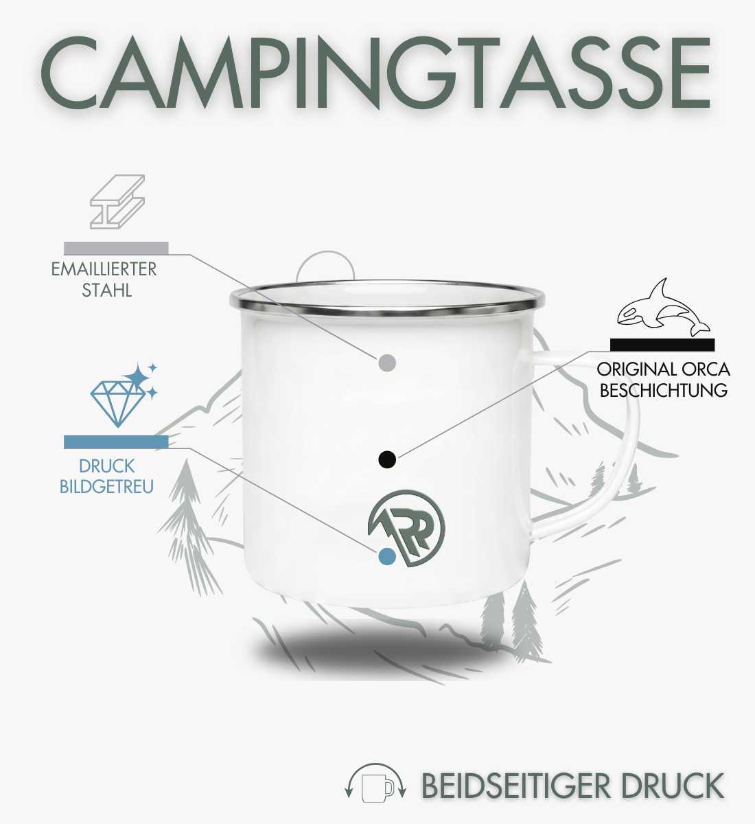 Sonnenuntergang Berg | Emaille Tasse von Rad&Rucksack - weitere Modelansicht 2