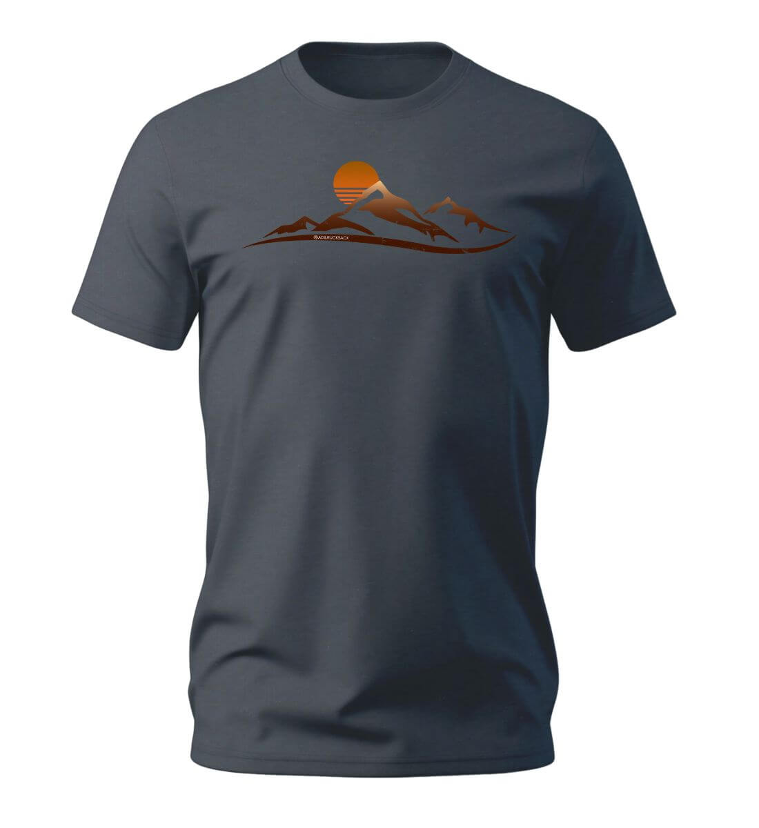 Sonnenuntergang Berg | Herren Premium Organic T-Shirt in India Ink Grey von Rad&Rucksack