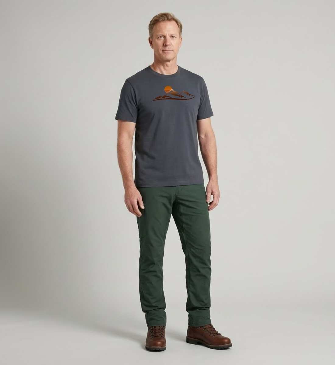 Sonnenuntergang Berg | Herren Premium Organic T-Shirt von Rad&Rucksack - weitere Modelansicht 2