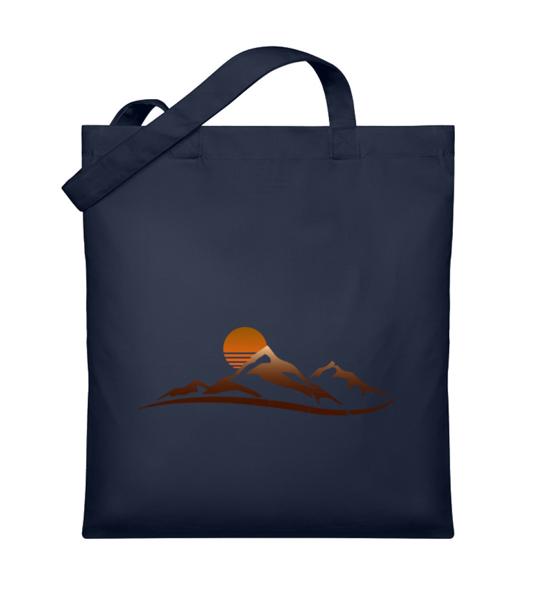 Sonnenuntergang Berg | Organic Jutebeutel in French Navy von Rad&Rucksack