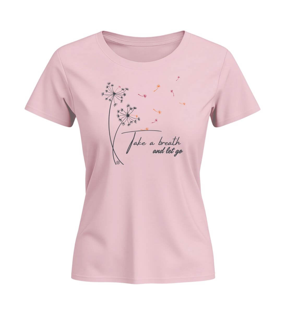 Take a breath | Damen Premium Organic T-Shirt (Fitted) in Cotton Pink von Rad&Rucksack