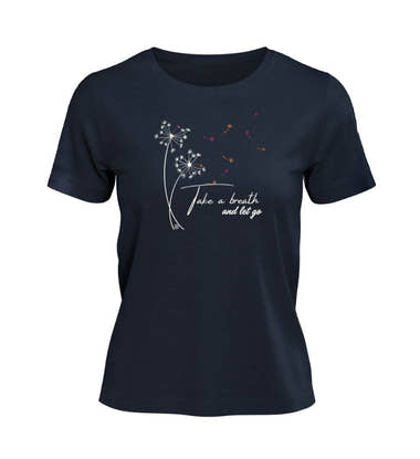 Take A Breath T-Shirt Damen Dunkelblau (French Navy) – Produktbild (100% Bio-Baumwolle) von Rad&Rucksack