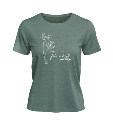 Take A Breath T-Shirt Damen Meeresgrün (Green Bay) – Produktbild (100% Bio-Baumwolle) von Rad&Rucksack