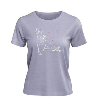Take A Breath T-Shirt Damen in Lavendel (Lavender) – Produktbild (100% Bio-Baumwolle) von Rad&Rucksack
